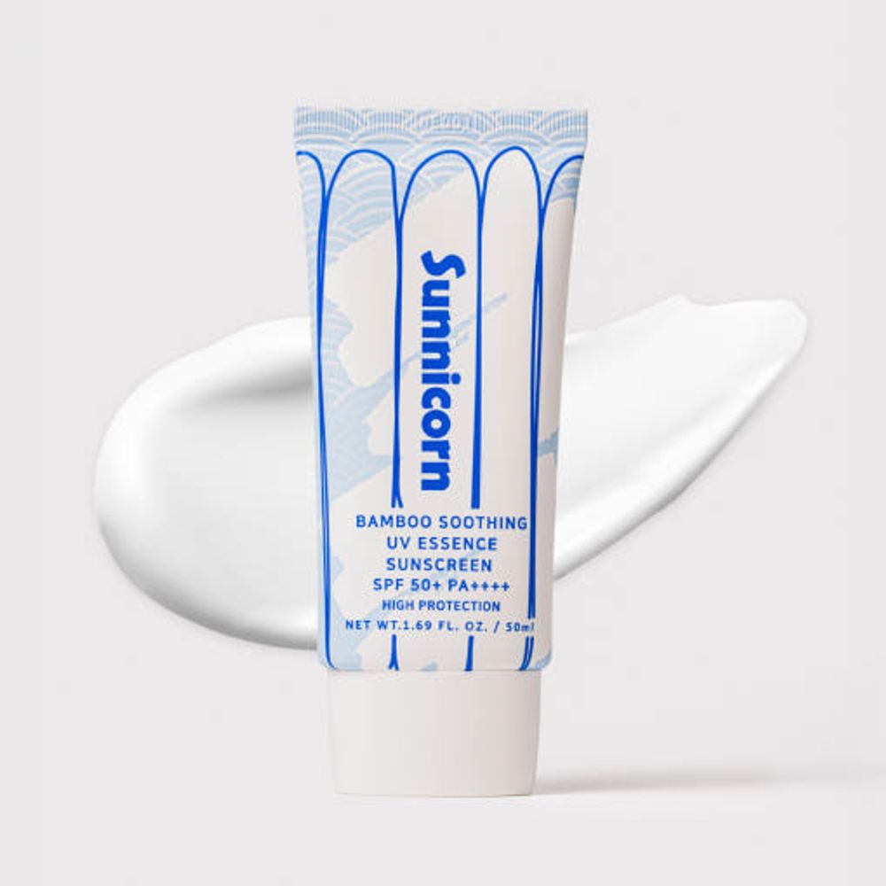 [SUNNICORN] Bamboo Soothing UV Sun Essence 50ml SPF 50+ PA++++ – Soothes Sensitive Skin, Hydrates Deeply, and Provides Strong UV Protection - Made in Korea